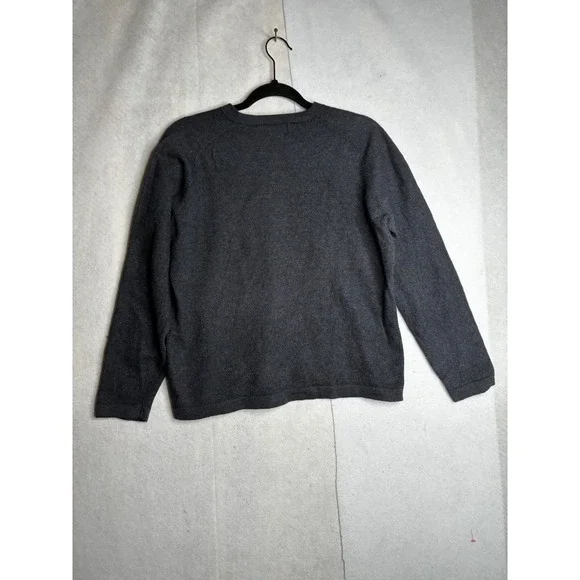 Eddie Bauer Mens Charcoal Gray Merino Wool Cotton Blend Crewneck Sweater Large - Picture 5 of 12